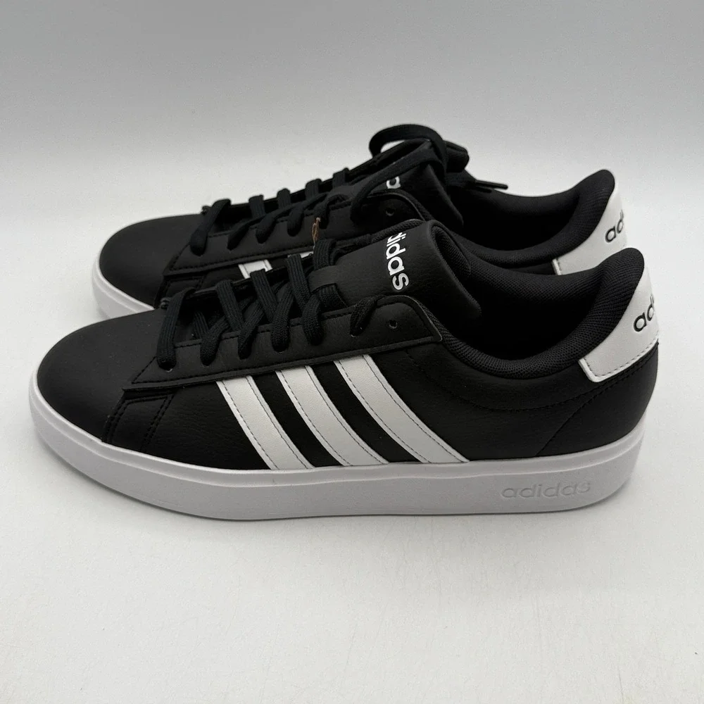 Adidas Grand Court Base 2.0 Shoes Mens Size 8 Black White Casual GW9251